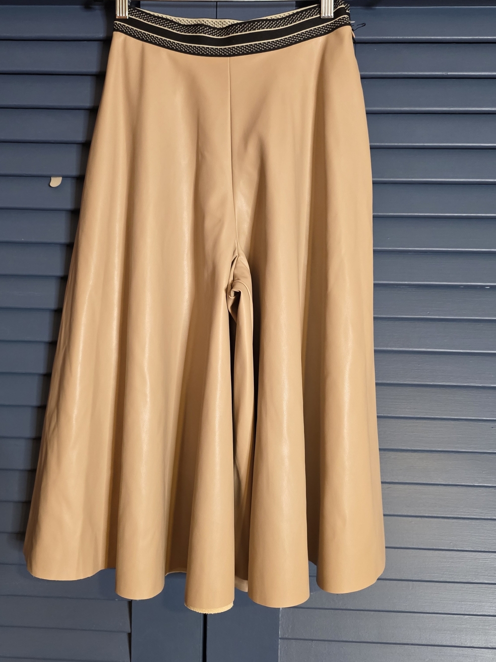 Halogen Nordstrom Faux Leather Wide Leg Culottes Pants Camel Beige XS